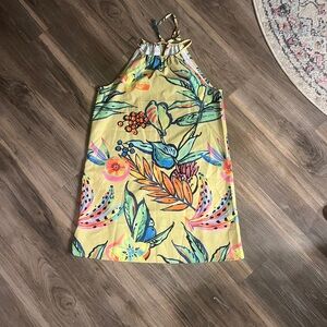 SHEIN Yellow Floral Mini Dress